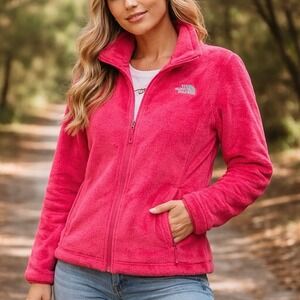 The North Face Osito 2 Fleece Jacket Women Medium Pink Full Zip Soft Plush